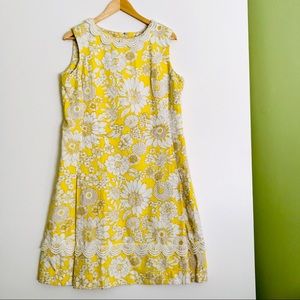 Vintage yellow floral and lace dress